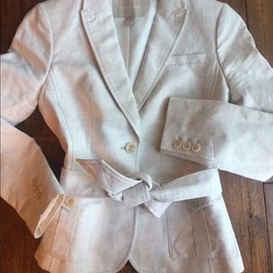 Women’s Cream Linen Banana Republic Jacket/Blazer